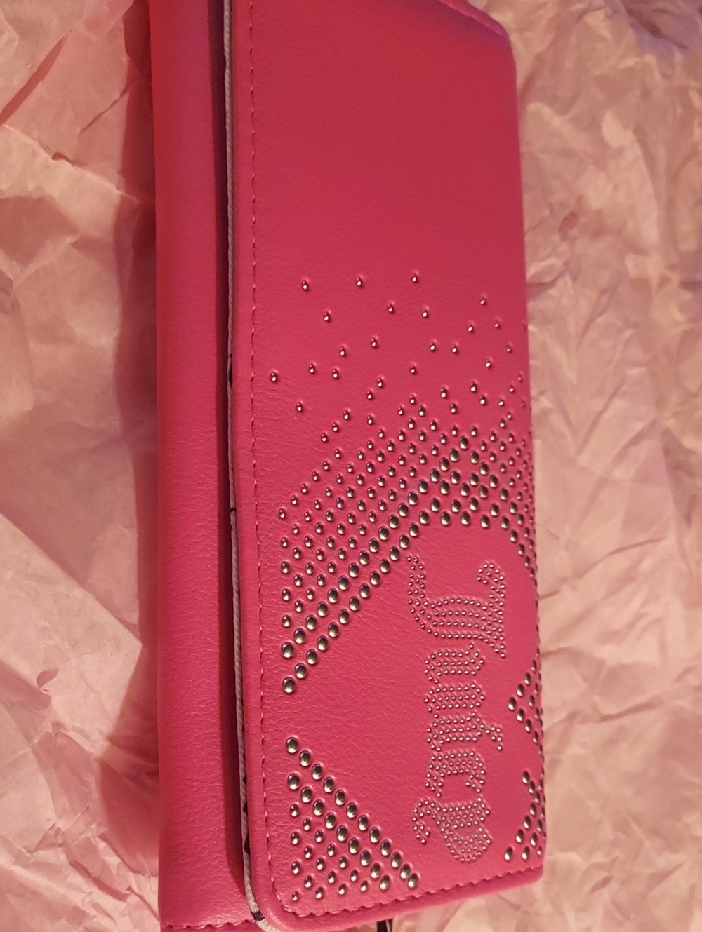 Juicy Couture Pink Studded Wallet Clutch